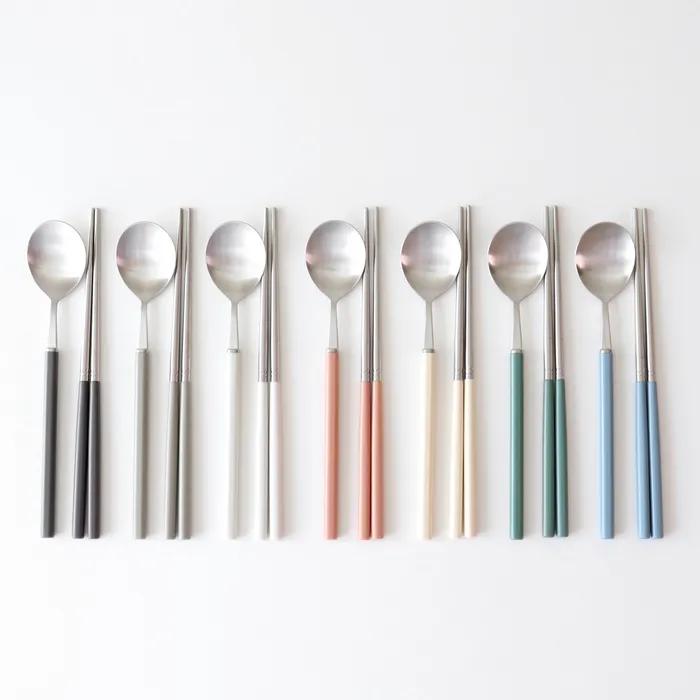 [2+2] 4인세트 연예인수저 컬러무드 수저세트 숟가락 4개 젓가락 4개