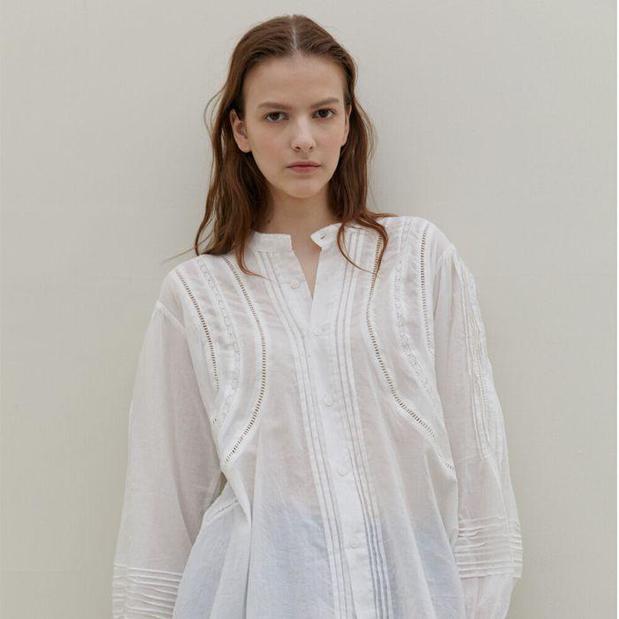 [4차] Serre Pintuck Blouse_White