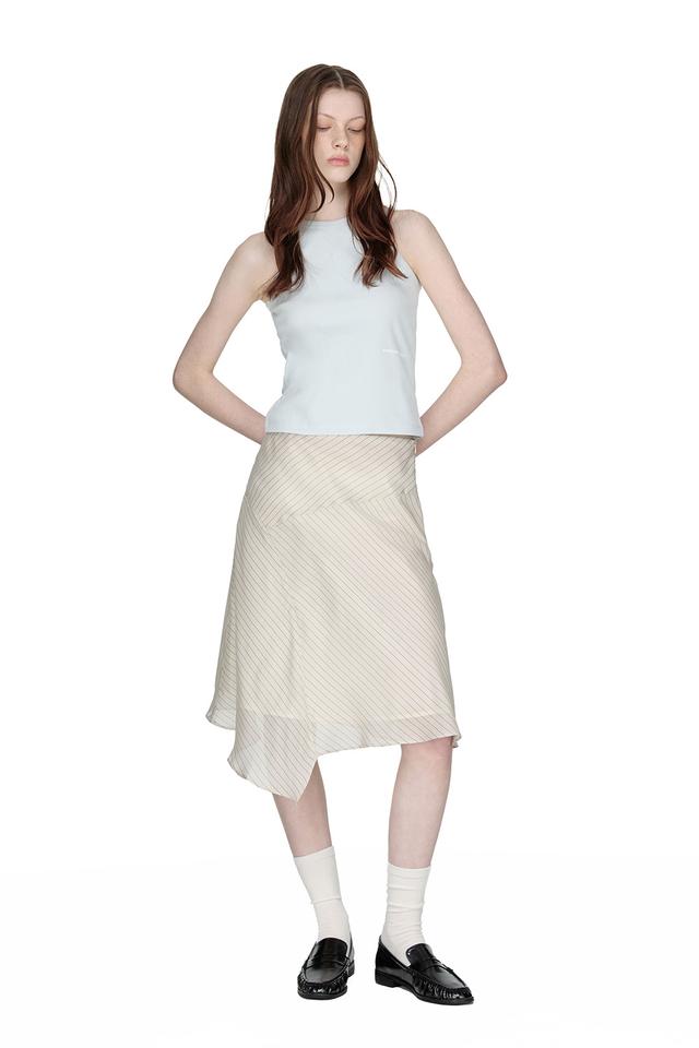 Asymmetric Midi Skirt, BEIGE