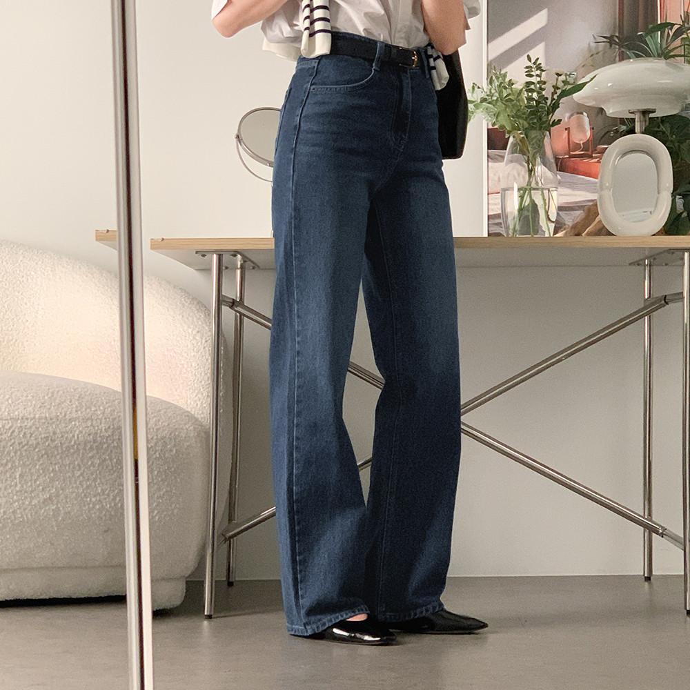 해먼드 하이웨스트 스트레이트핏 데님팬츠 (진청)