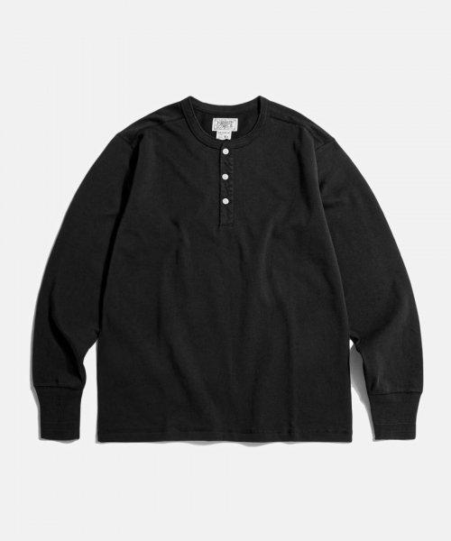 브론슨(BRONSON)  Vintage Long Sleeve Henley Shirt Black - 사이즈 & 후기 | 무신사