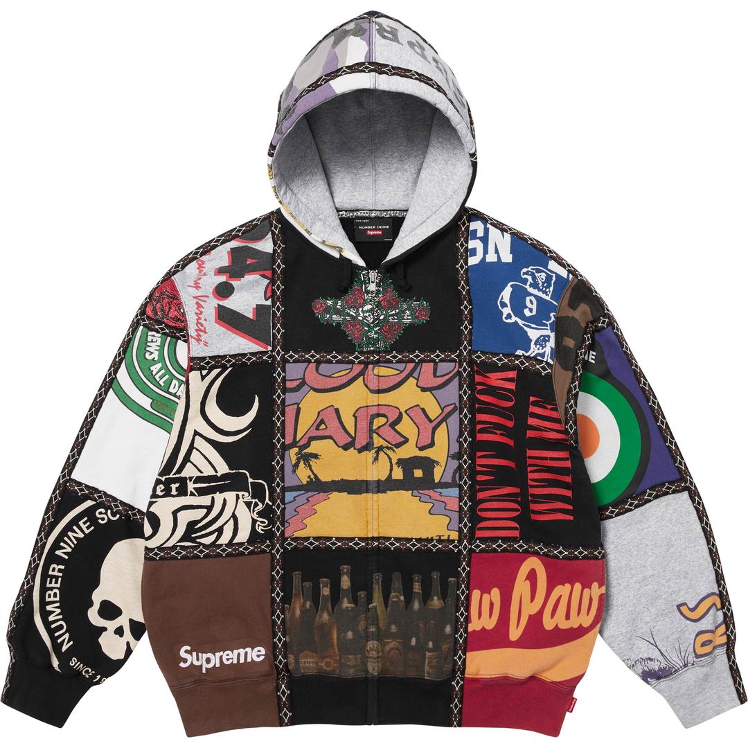 Supreme®/Number (N)ine® Patchwork Zip Up Hooded Sweatshirt - Shop