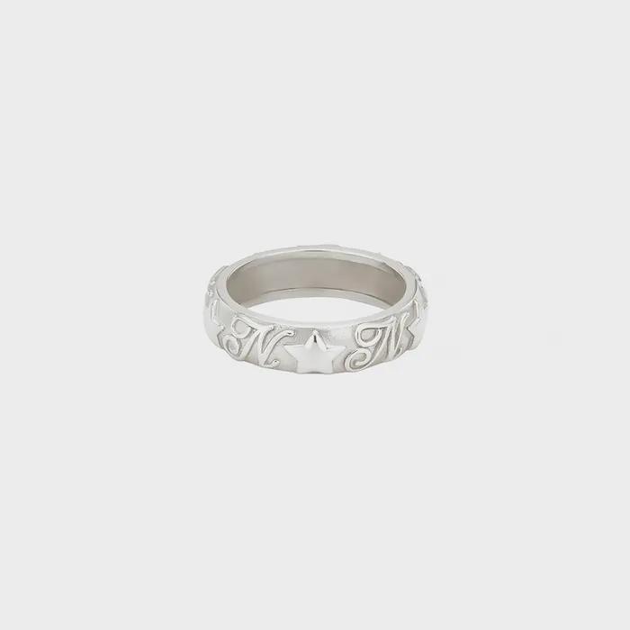 [silver925] star logo wide ring-silver
