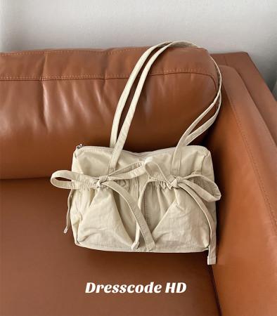 바스락 리본 숄더백 발레코어 y2k 20대 가방 여행 키치 데일리 나일론백 보부상가방