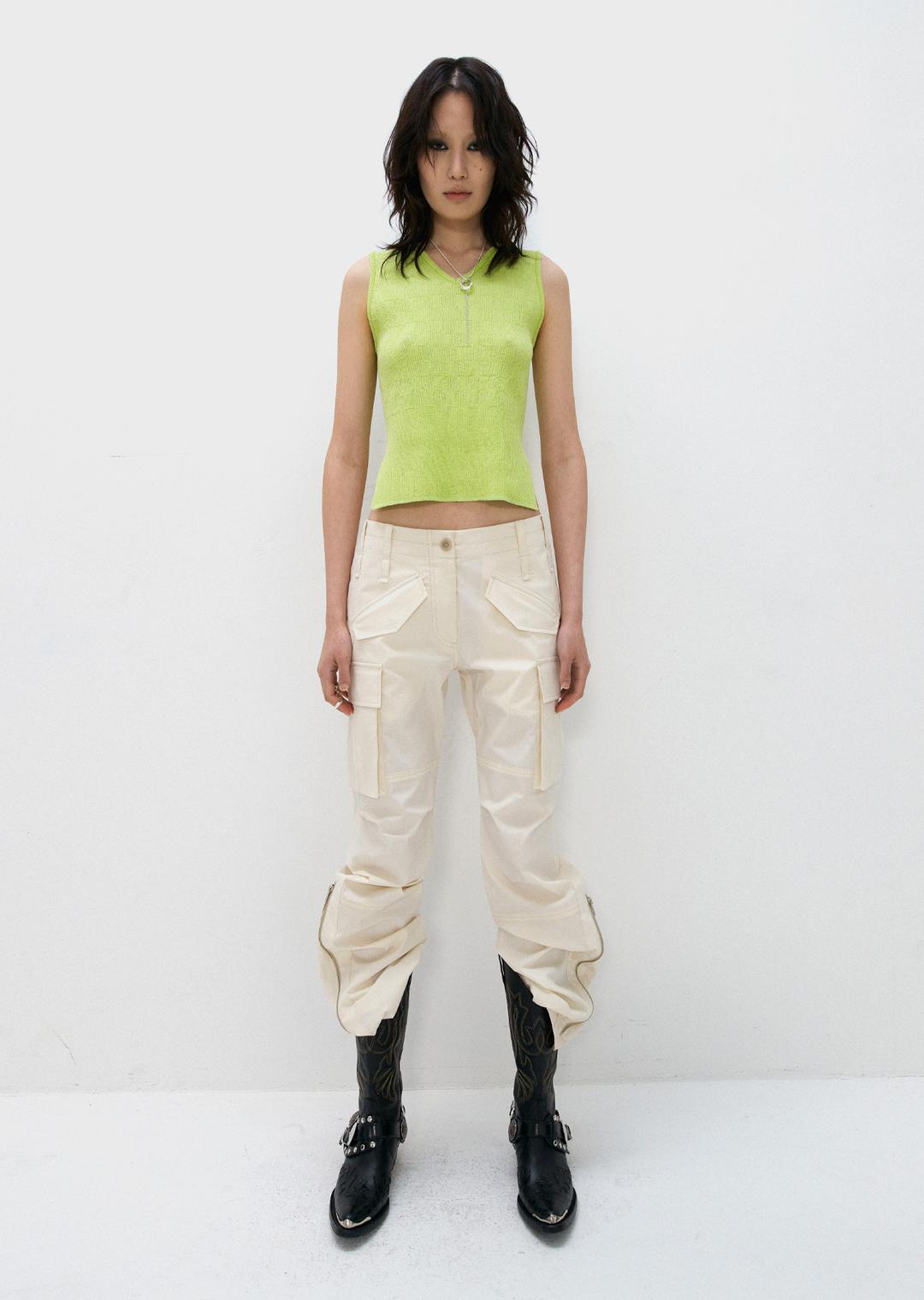 SLIM POCKET PANTS CREAM