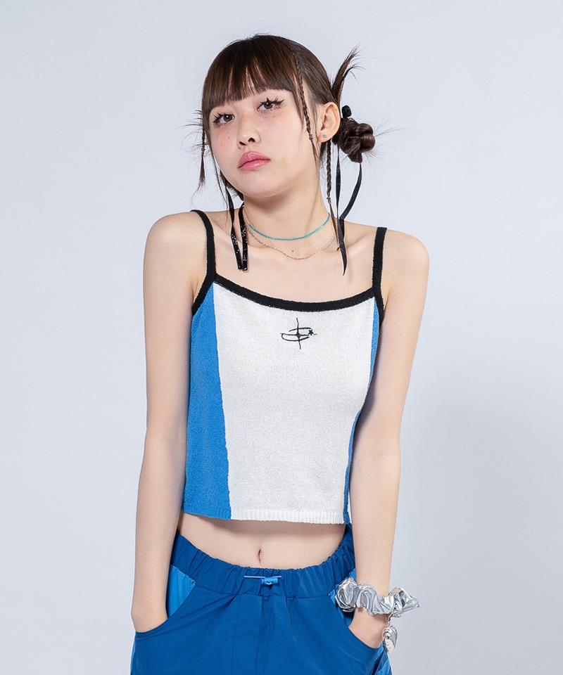 NASH 2 COLOR KNIT TOP _ BLACK