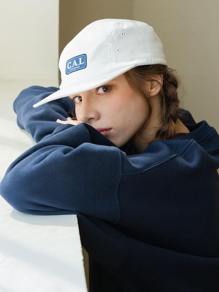 Logo label camp cap - White