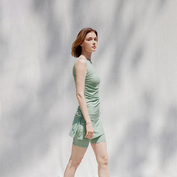 Seersucker dress swim set_mint grey