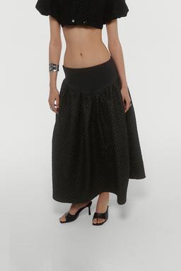 LOW WAIST LONG SKIRT -Black-