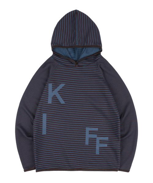 키프 스트라이프 후드 롱슬리브 (블루) K25QB663