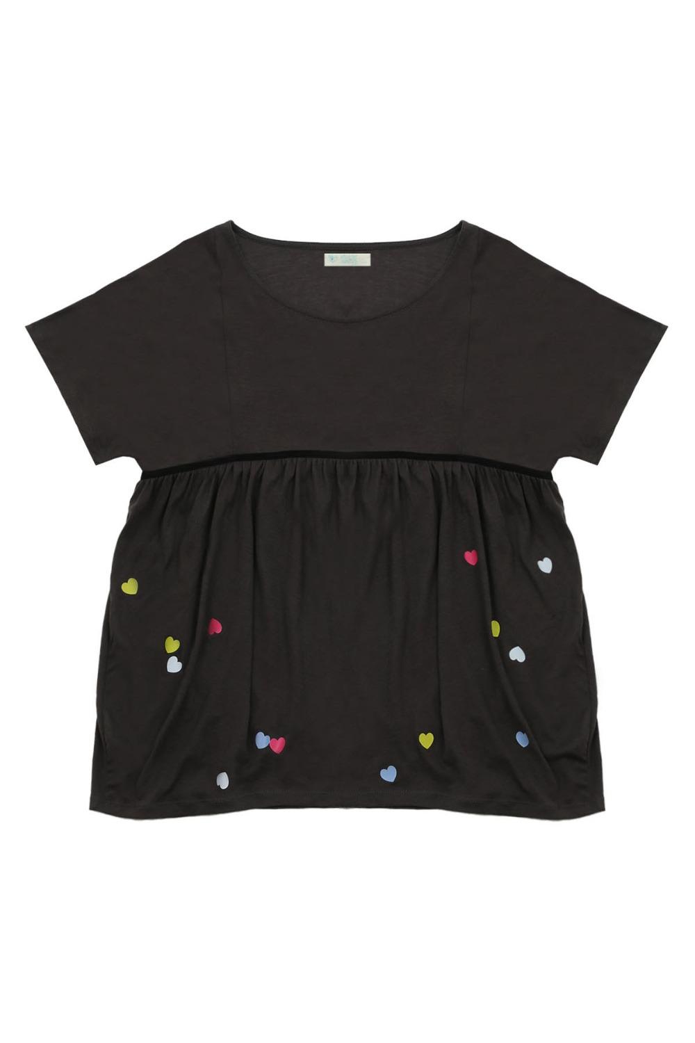 Heart Sprinkle Tee Charcoal