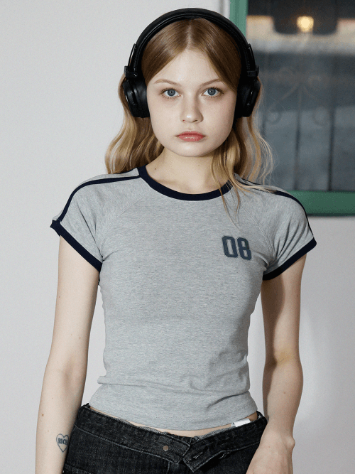 08 Y2K raglan T-shirt (Grey)