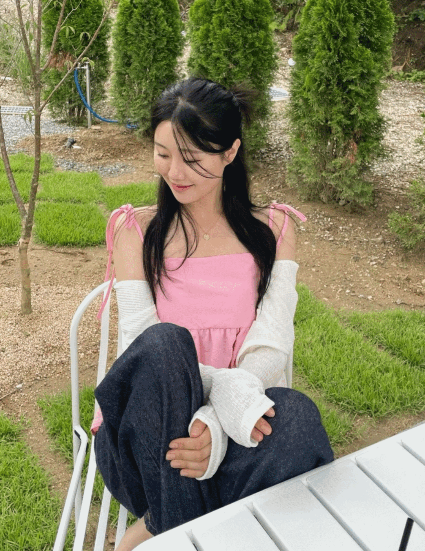 블리 리본 스트랩 나시 블라우스 / 3color