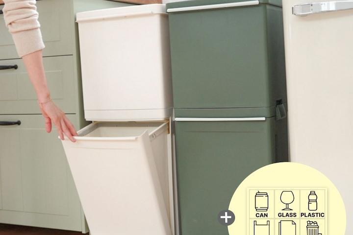 스티커 증정! 틈새 선반 슬림 2단 스탠드 페달 분리수거함 3colors