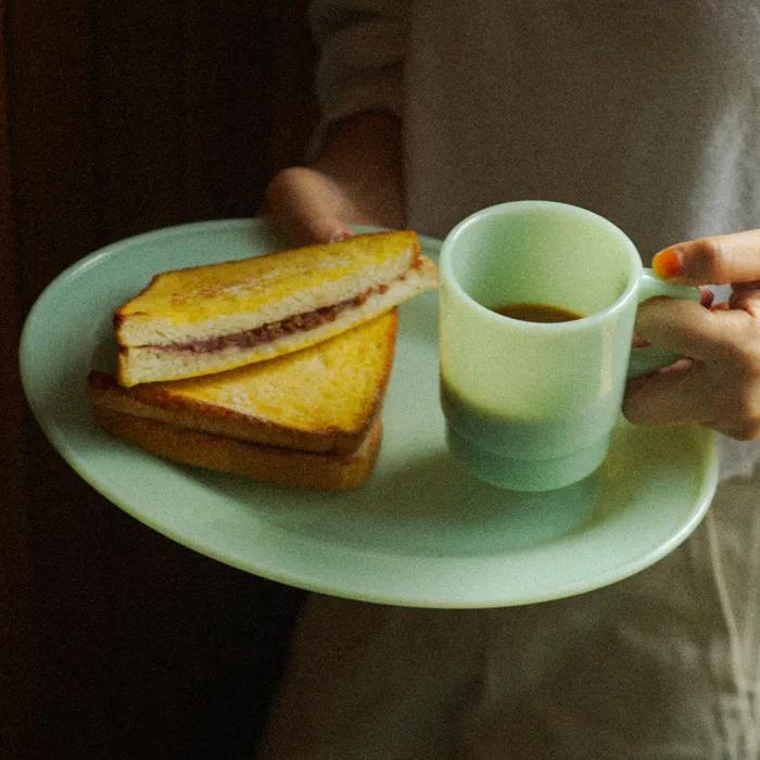 [집들이 선물] 베이직 밀크글라스 오발 플레이트 29cm 민트