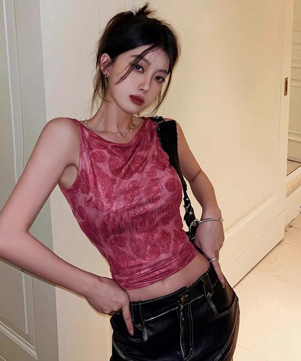 캣스트릿 무료배송 핑크벨벳 에스틱 나시탑