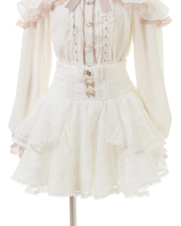 シアーチェックフレアスカパン