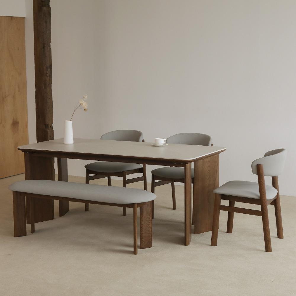 에이번 애쉬 원목 월넛 세라믹식탁 세트 4인용 6인용 1400, 1800