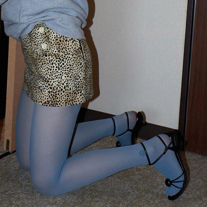 2차 leopard mini skirt
