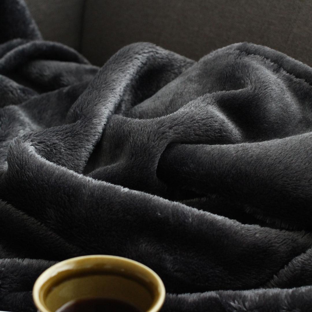 따뜻한 극세사 양면 블랭킷(차콜)