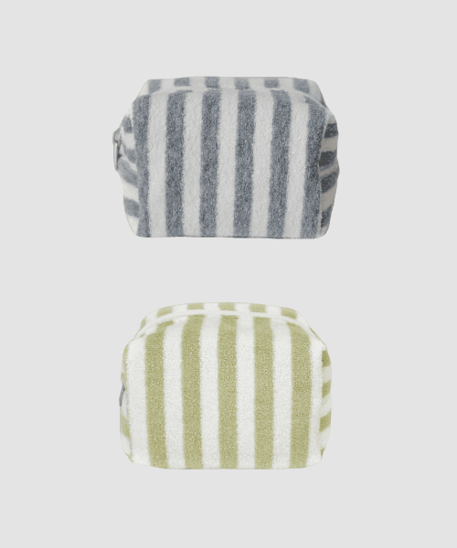 Stripe terry pouch S+L SET (2colors)