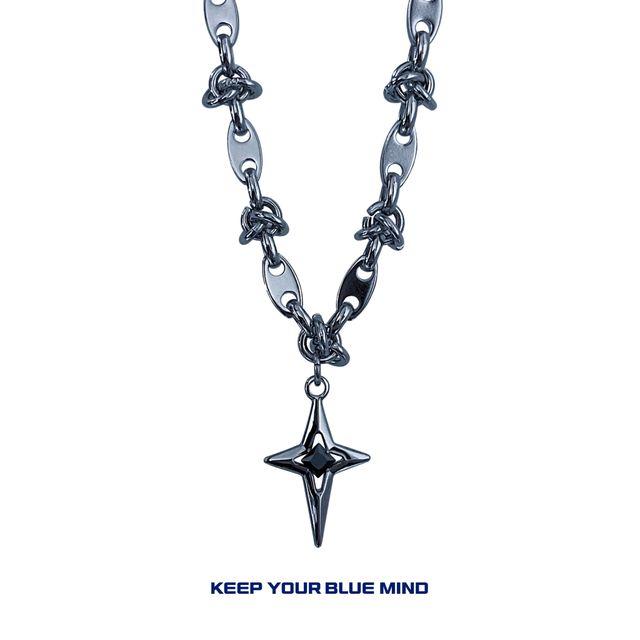 [써지컬스틸] 라이트 블랙 큐빅 목걸이