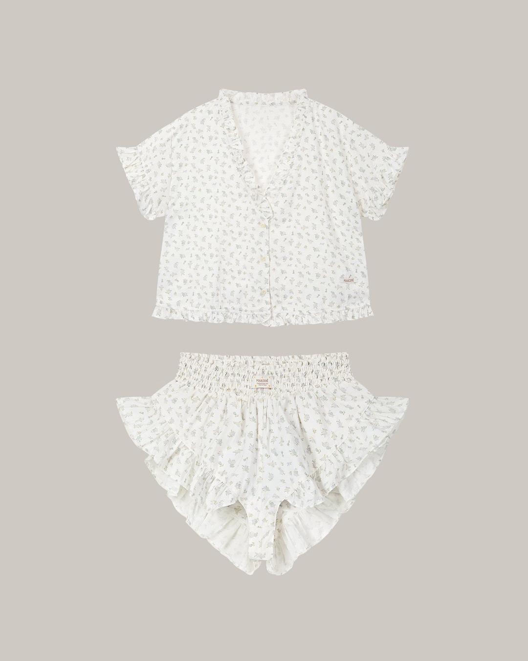 NEA TOP & MINI PANTS SET #WHITE