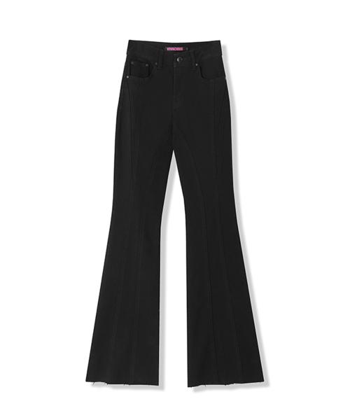 Slender Line Denim Pants BLACK