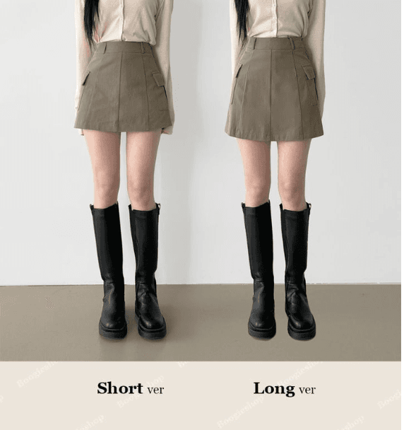 부기샵 [속바지O/숏.롱VER] 러블리힙 카고 미니 포켓 미니 스커트(4color!)