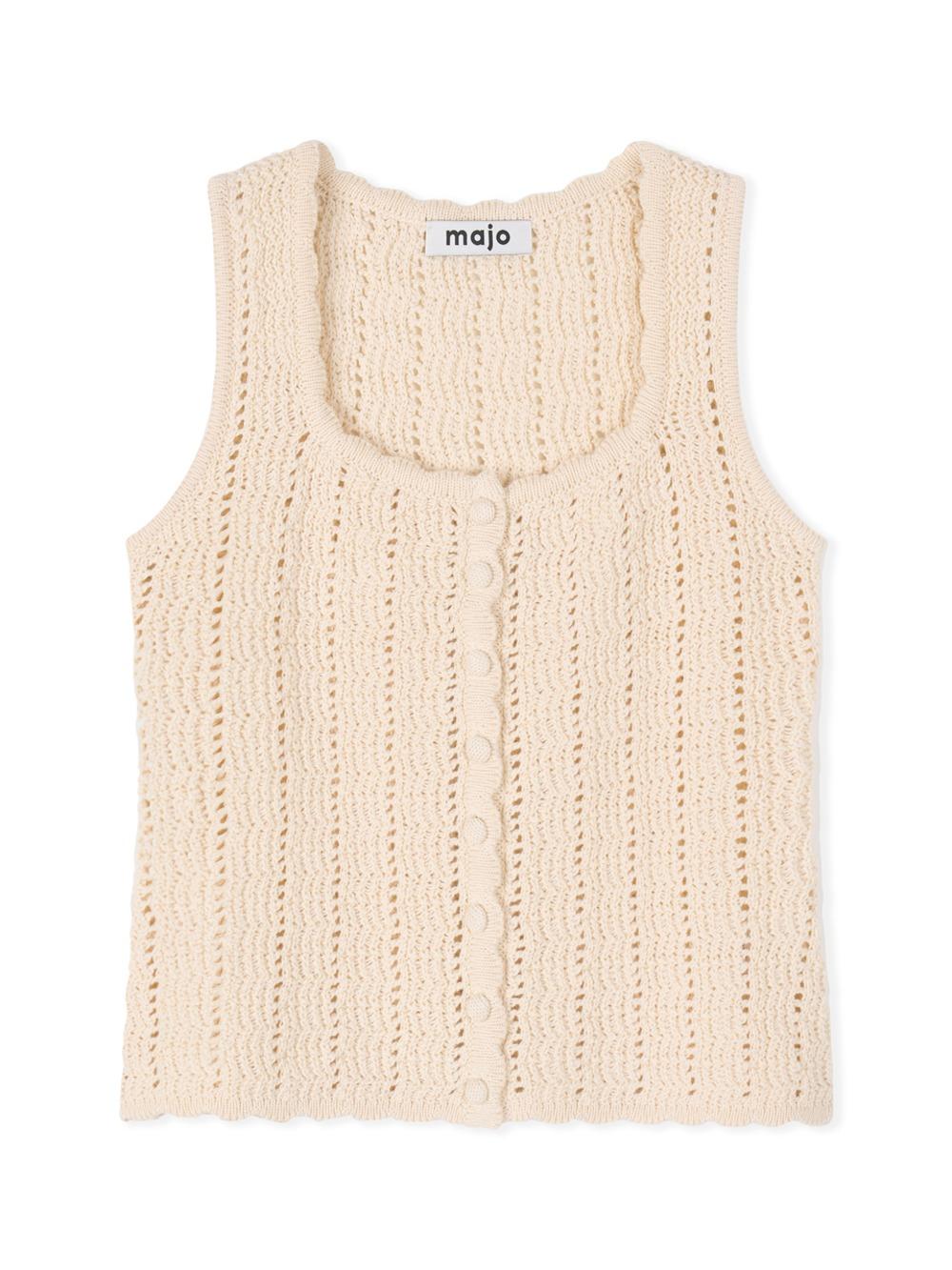 [2nd] Lacy Crochet Sleeveless [Ivory]