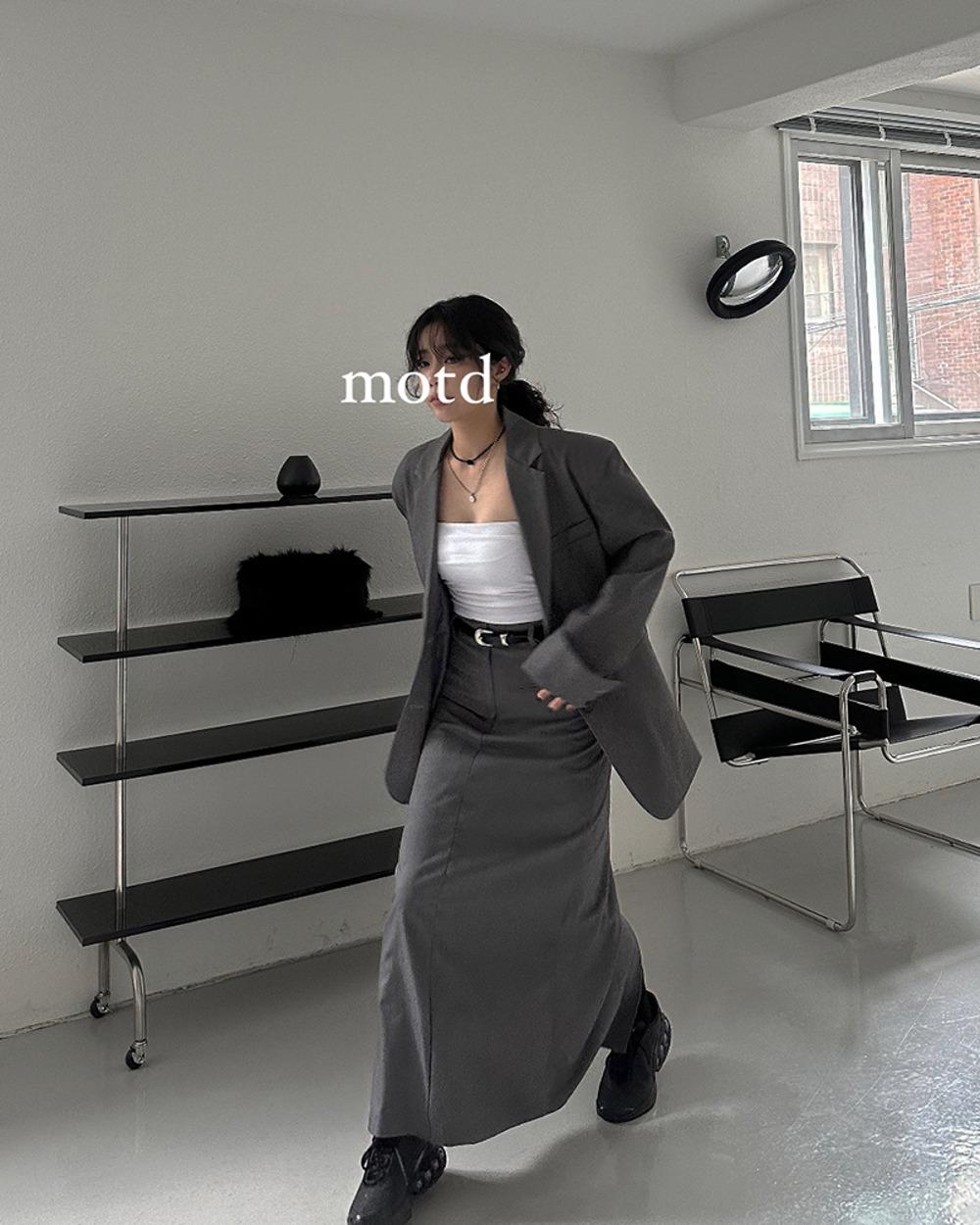 무드오프더데이 [핏최고🖤][MOTD] 커버 롱 스커트 (3COLOR)GR