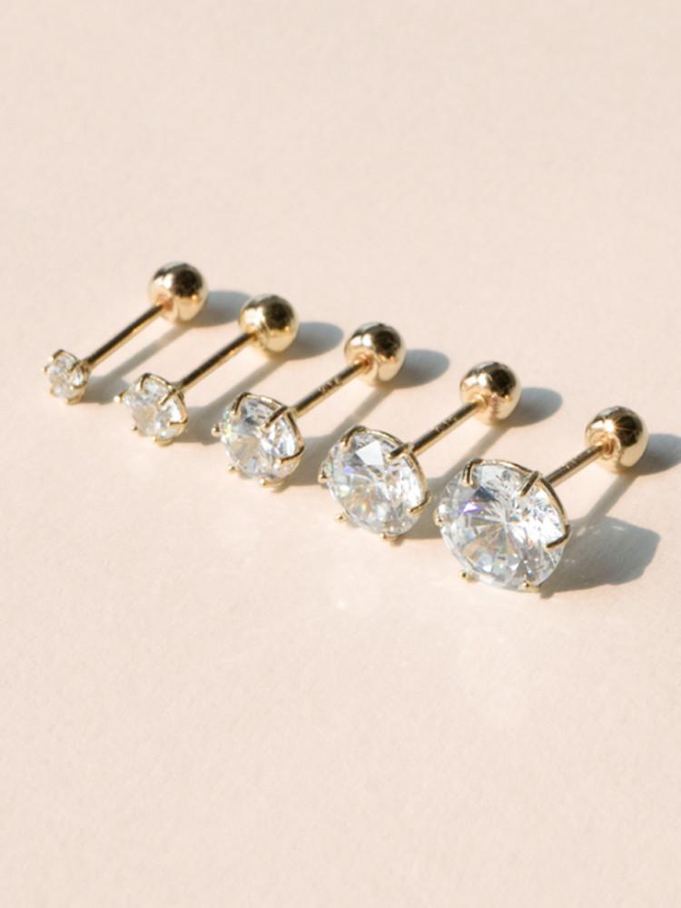 14K피어싱 심플 큐빅 금 피어싱 10종