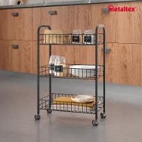 루가노 3단 무빙 트롤리 라바 블랙