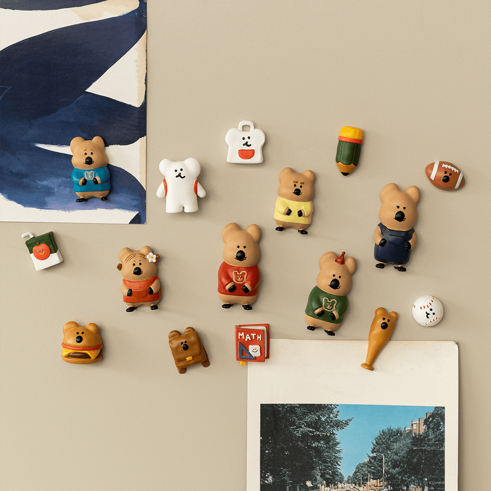Quokka in School 쿼카 마그넷 자석 세트 4종