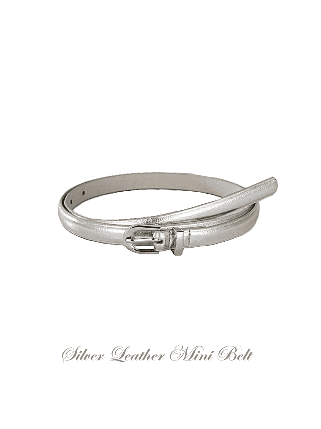 (당일 출고) Silver leather Mini Belt