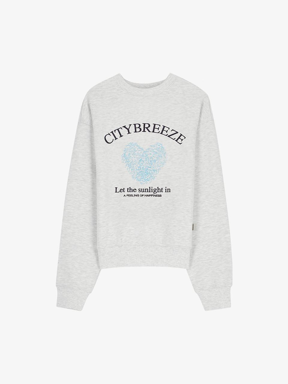 에센셜 썸그래픽 스웨트 셔츠_MELANGE WHITE