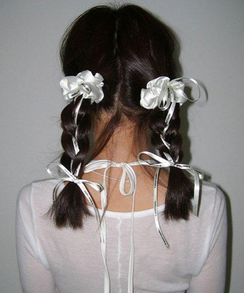 Mizz ribbon scrunchie (Ivory)