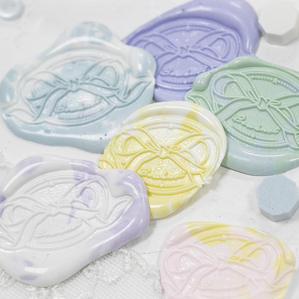 크랩서플라이 프리미엄 튤립 리본 나비리본 손잡이 포함 실링왁스 실링왁스 스탬프