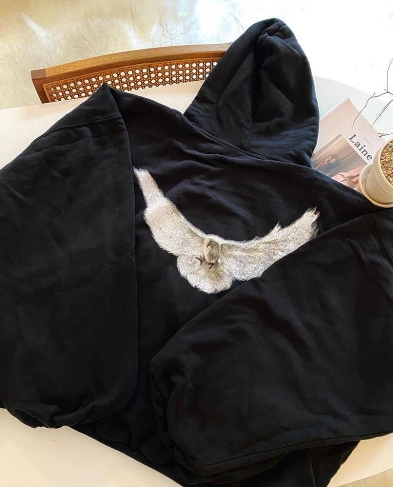 [당일 발송] 이지 갭 엔지니어드 바이 발렌시아가 도브 후드 워시드 블랙 / 472996-00