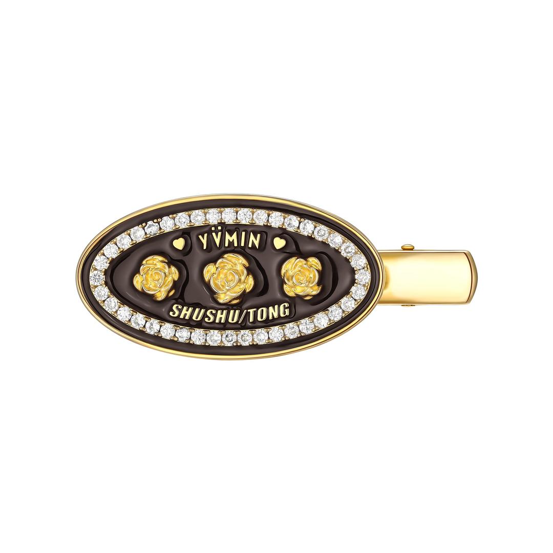 YVMIN X SHUSHUTONG / Rose Gemstone house number Hairpin - Silver Single