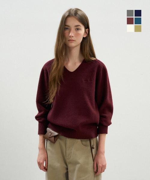 솔리드 코어 V넥 니트 6Color