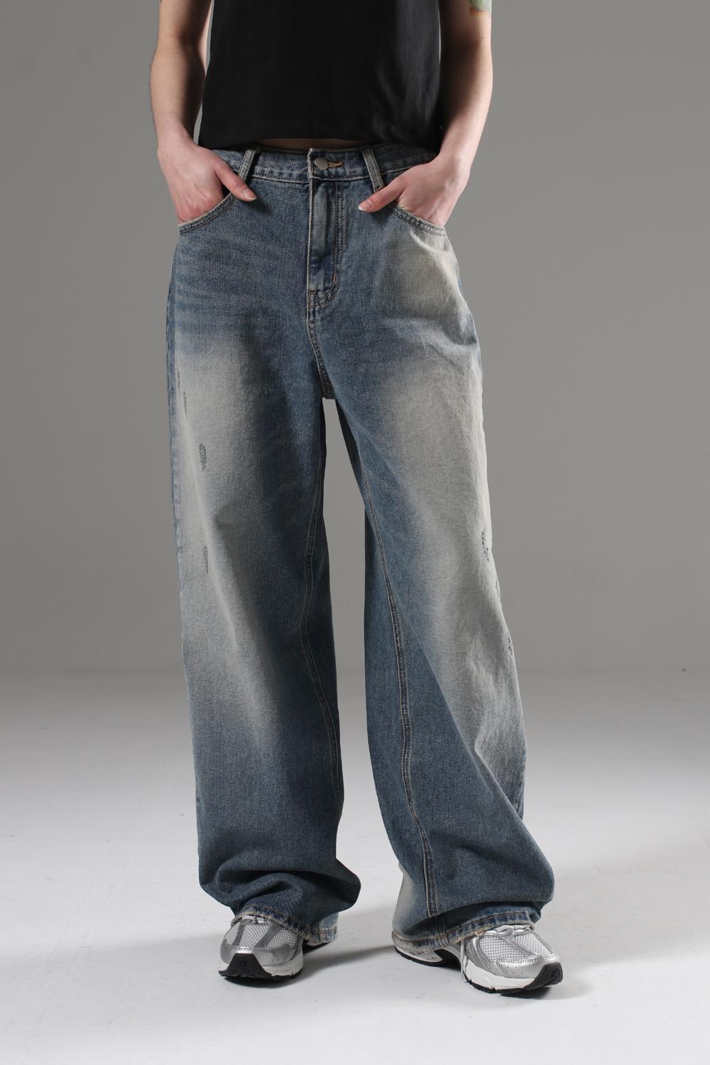 [NEW]에스터리 총알 워싱 와이드 팬츠