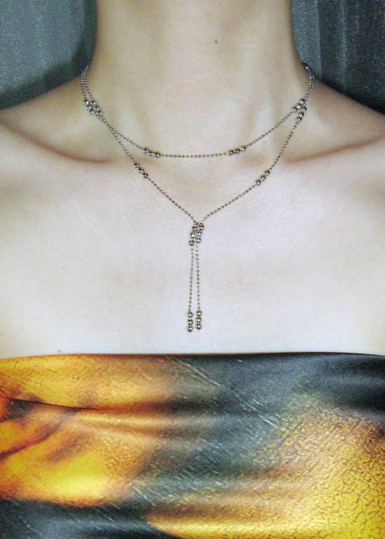 노드레스 layered drop necklace | 레이어드 볼 드롭 목걸이