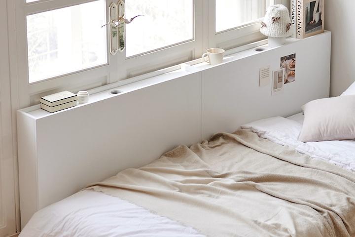 국내제작 이지 E0 침대 선반 틈새 수납장 1000