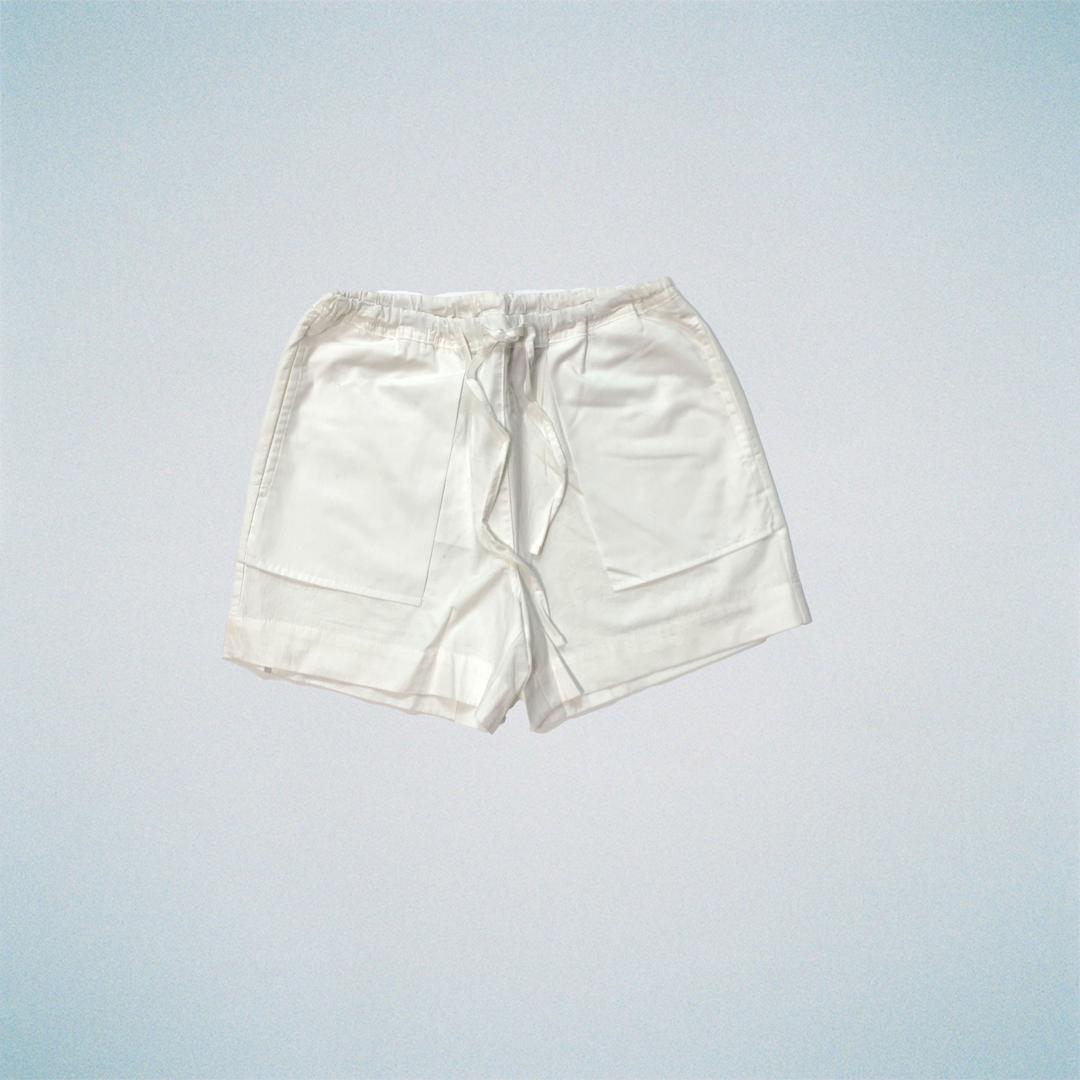 COTTON FRAYED STRING SHORTS WHITE
