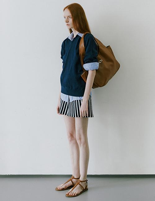 CP3. URBAN LEATHER SHOPPER BAG ORANGE BROWN