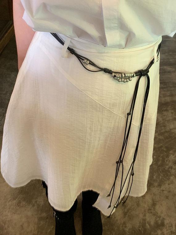 웨스턴 빈티지 보헤미안 끈 매듭 가죽벨트 스트랩