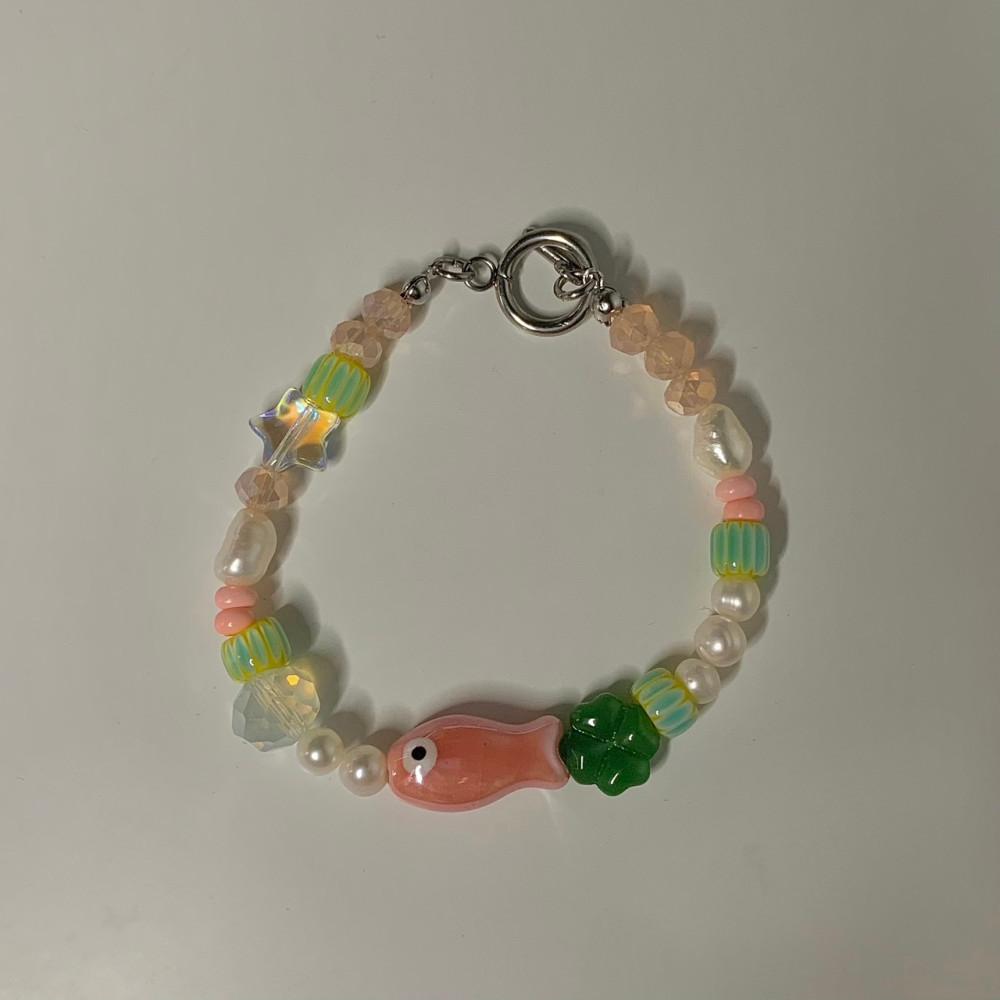 [빠른제작]곰뽁이네 자체제작 물고기 담수진주 팔찌