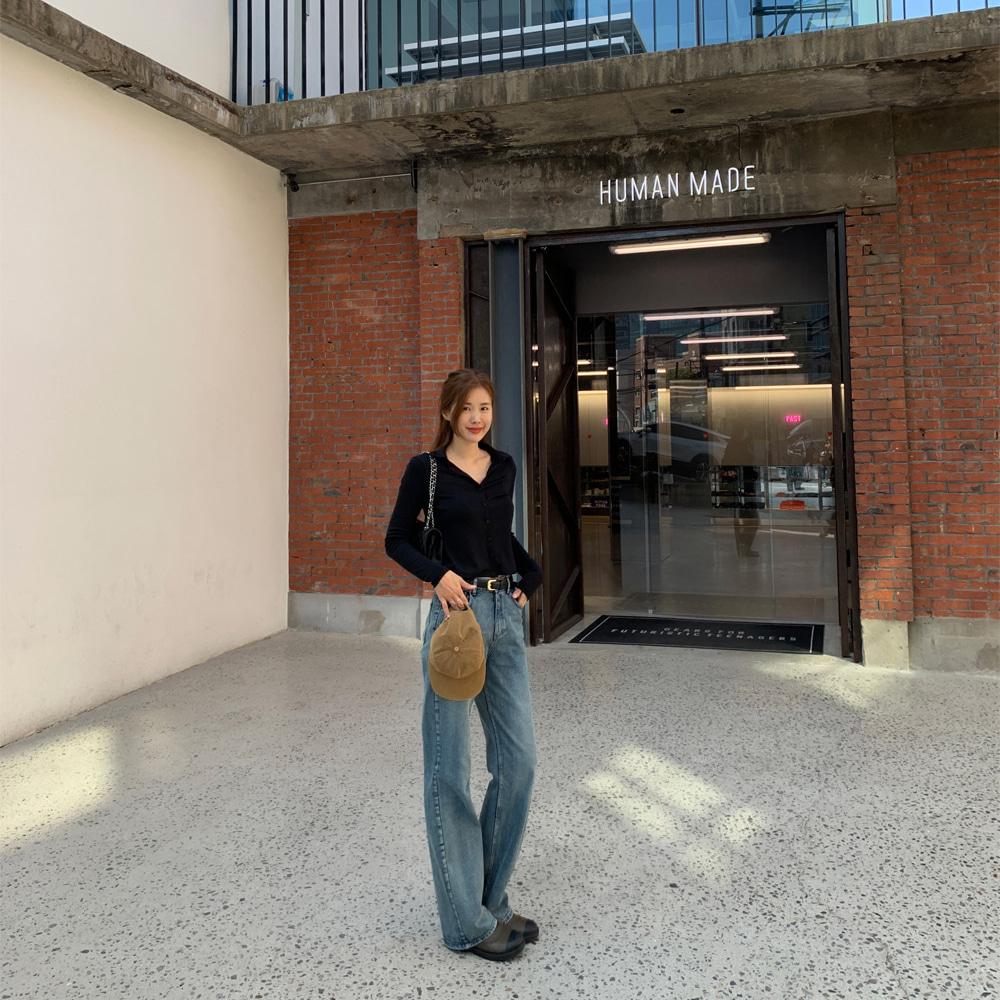 [PROST J] 리즈 스판 셔츠 T [black