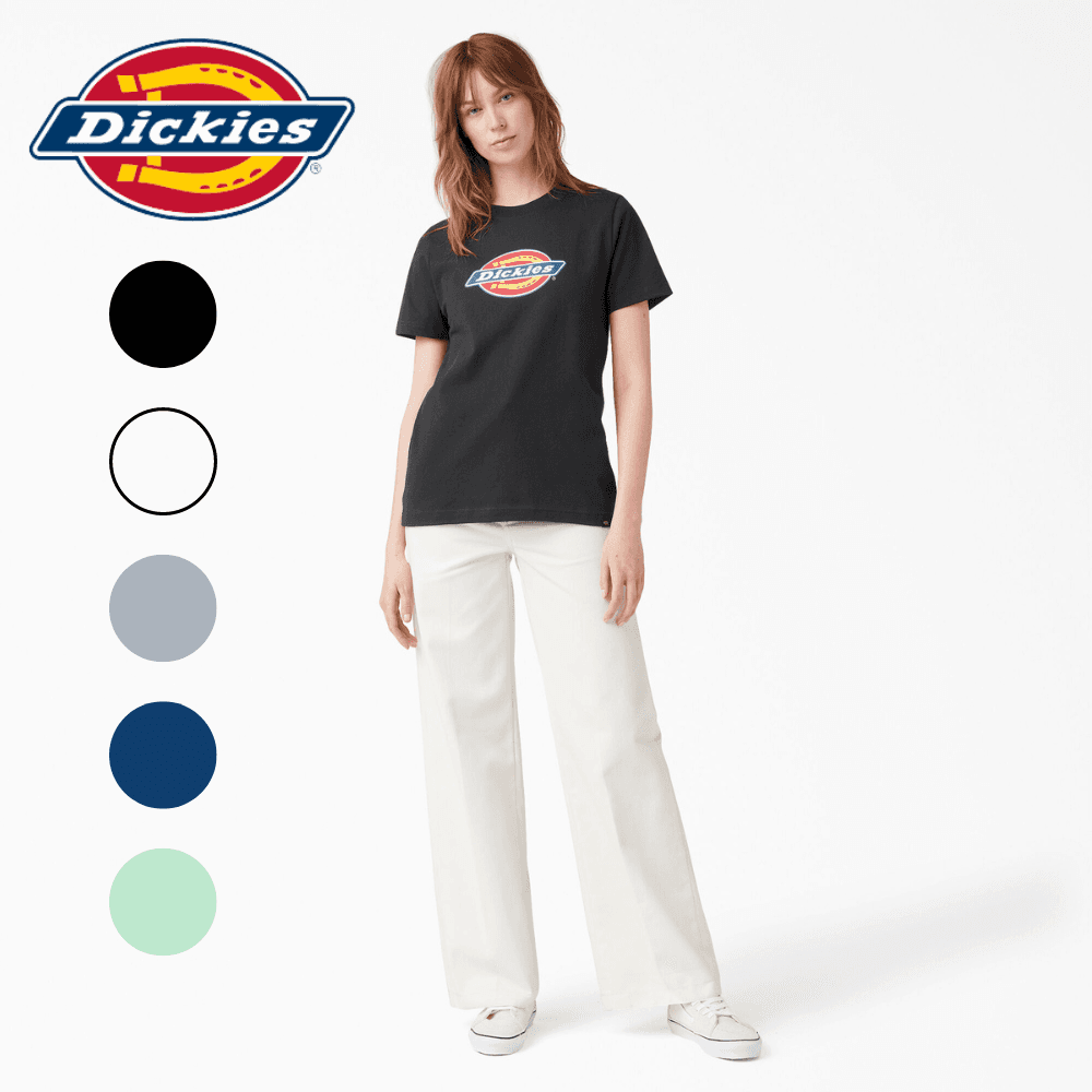 디키즈 여자 여성 로고 그래픽 반팔 티셔츠 블랙 화이트 그레이